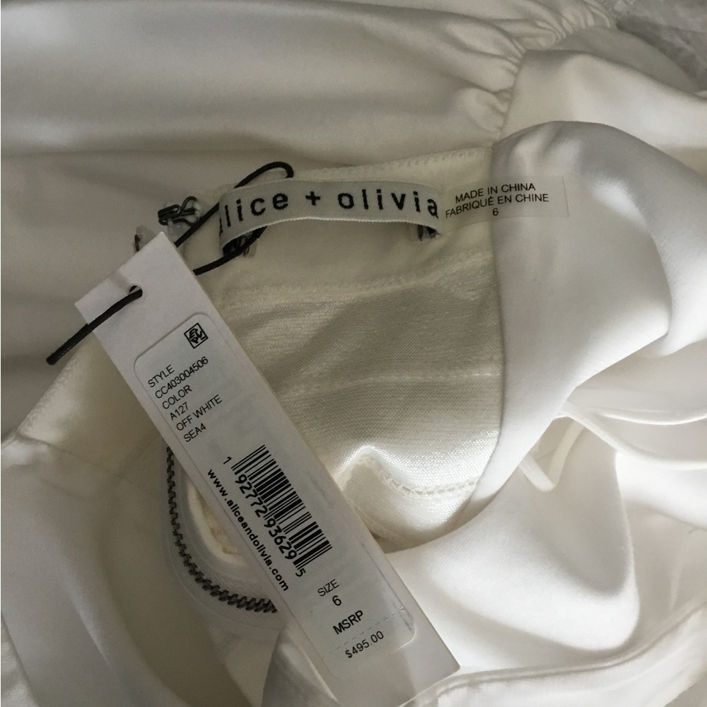 Alice and Olivia Diana sleeveless structured midi dress